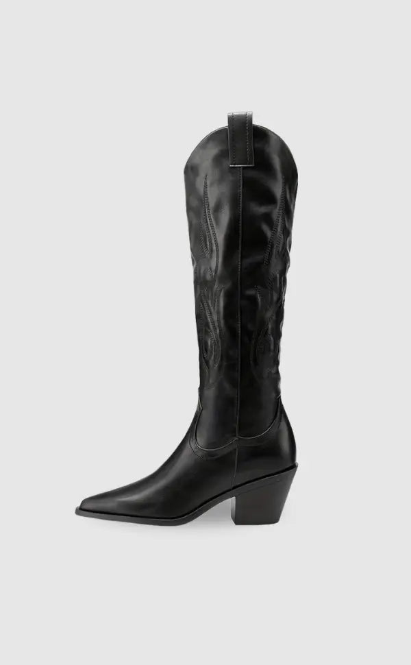 Classic Western Knee-High Boots - Sleek and Timeless