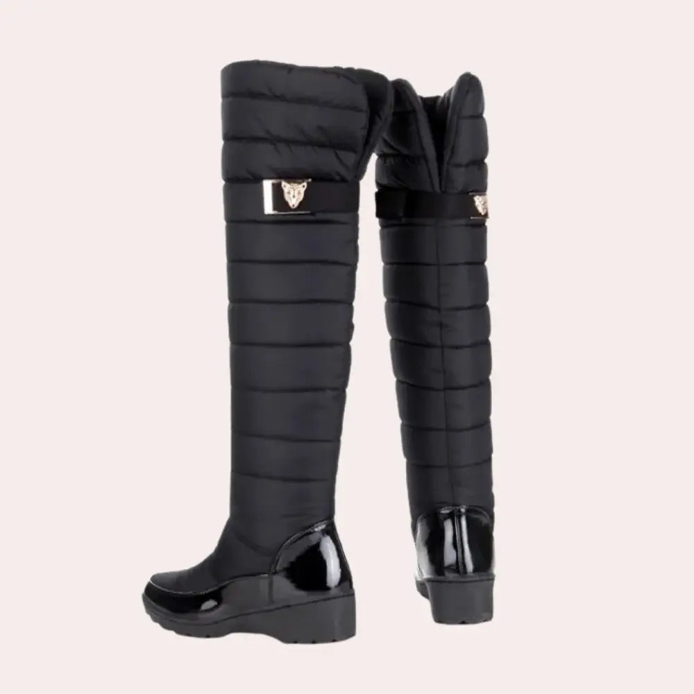 Quilted Knee-High Boots - Warm and Trendy