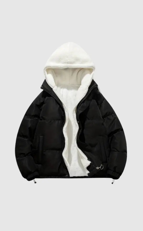 Women’s Hooded Puffer Jacket – Warm Winter Coat with Zip & Pockets