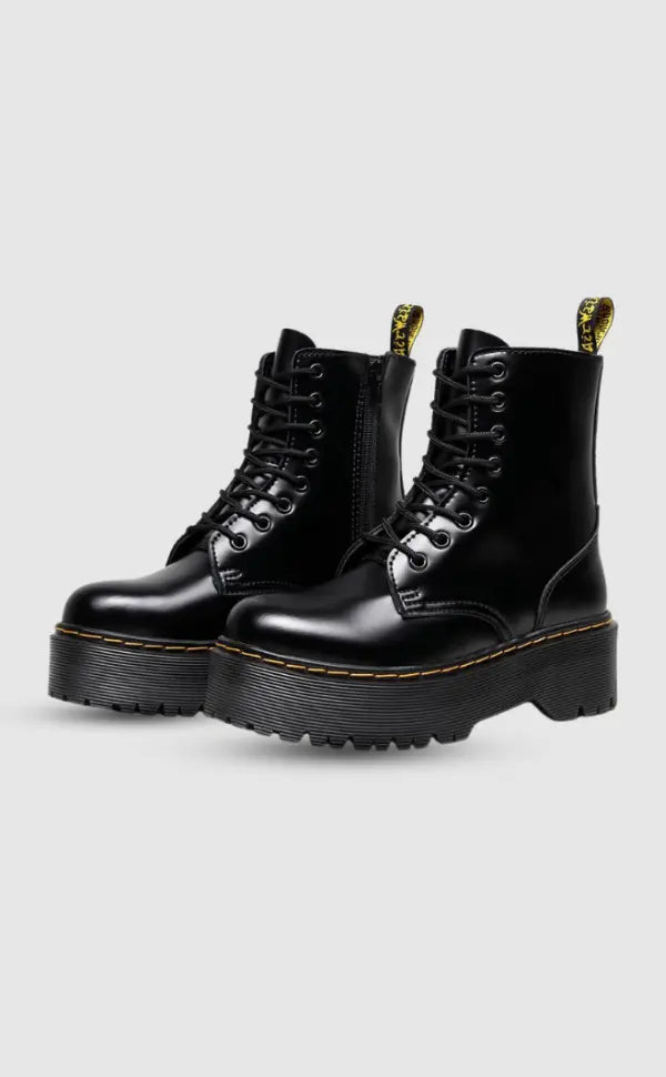 Chunky Platform Combat Boots - Bold and Edgy