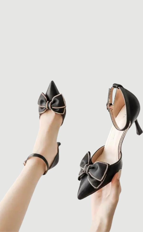 Erich | Pointed Strap Heels with Bow Detail