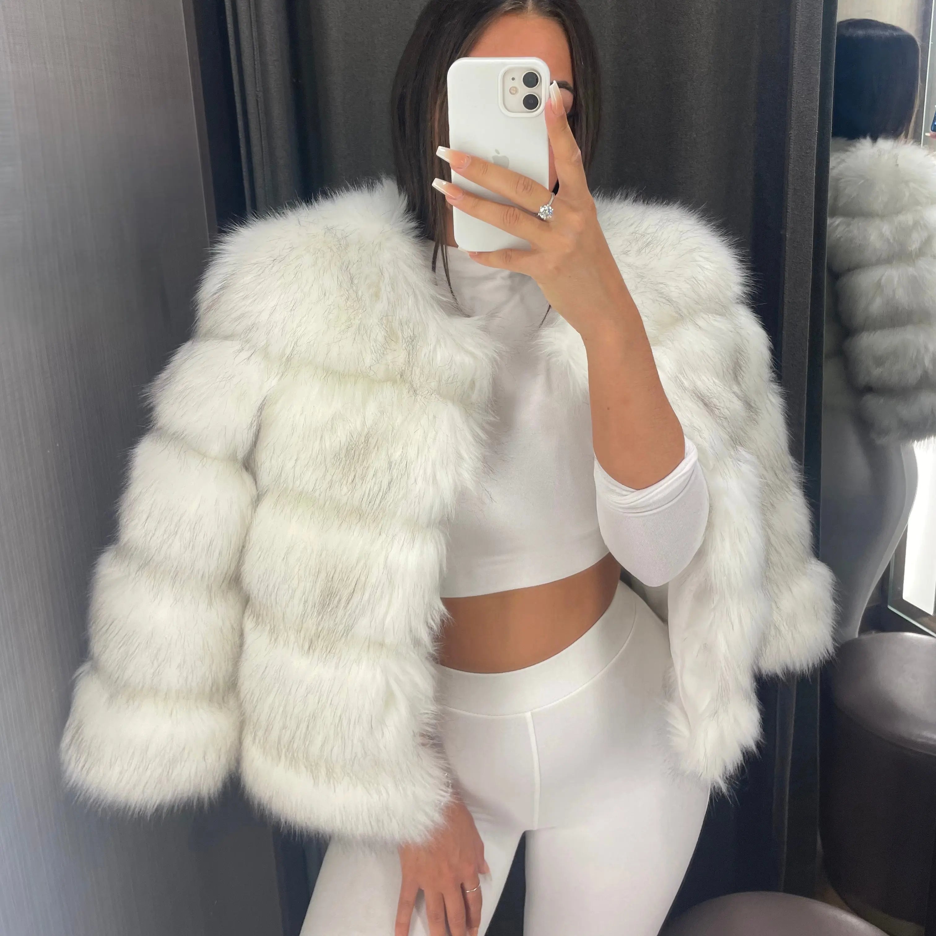 Women’s Faux Fur Jacket – Luxury Winter Coat Thick & Warm