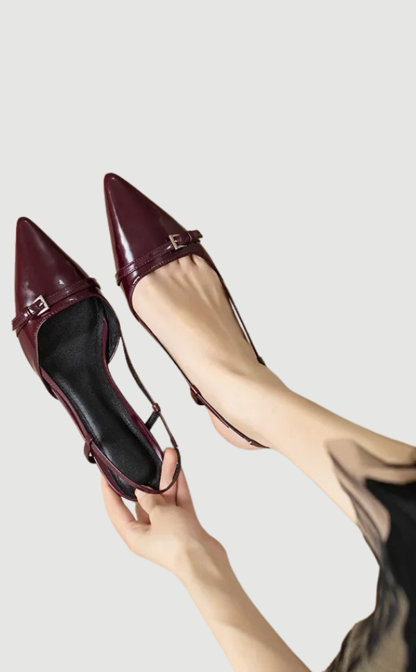 Kira | Patent Leather Sandals with Mid Height Heel