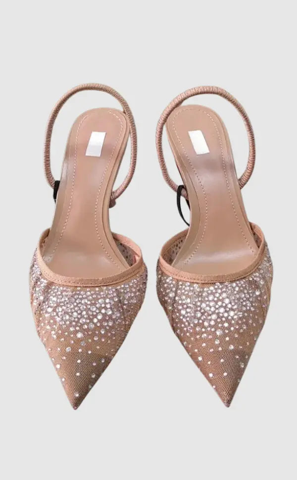 Leo | Heat-Resistant Water Diamond Wedge Heels