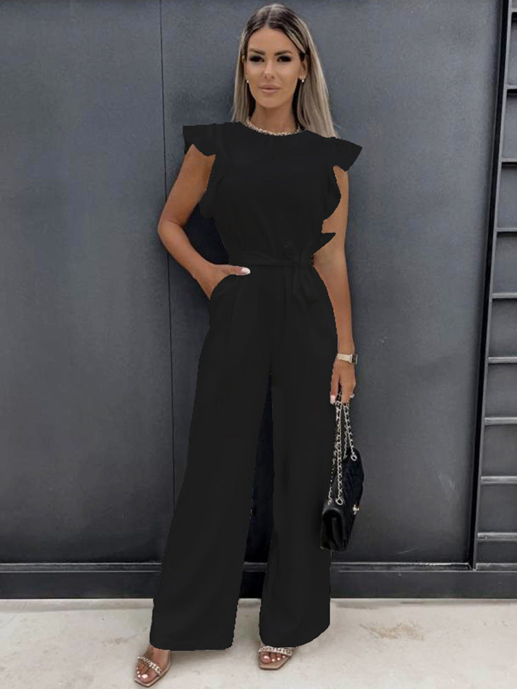 Women’s Wide Leg Jumpsuit – Elegant One Shoulder Evening Outfit