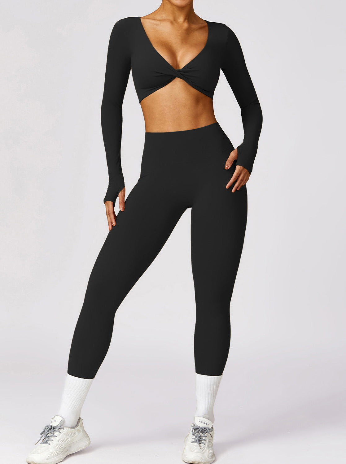 Livia | Long Sleeve Crop Top with Twist Detail