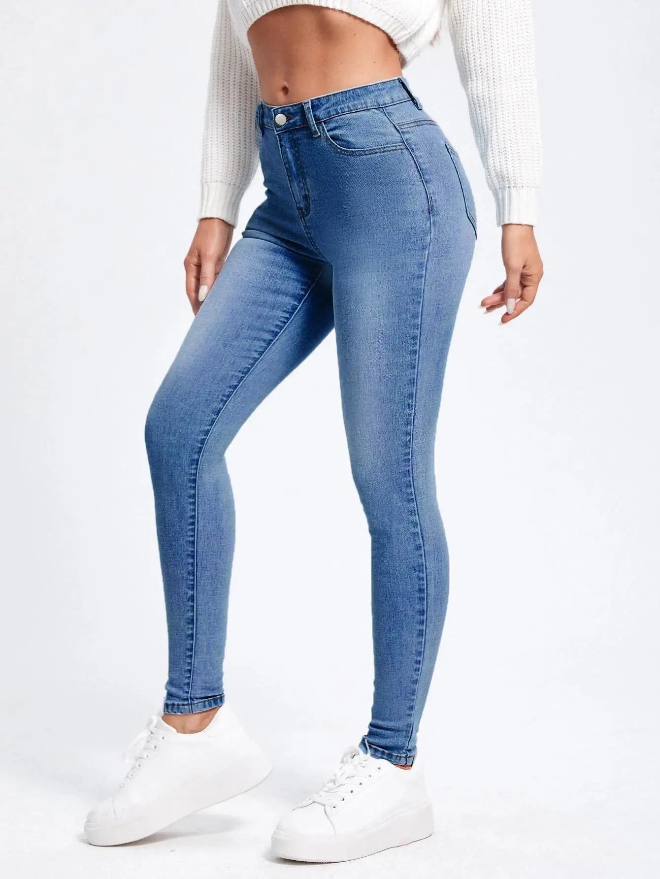 High-Waisted Skinny Jeans - Flattering and Comfortable