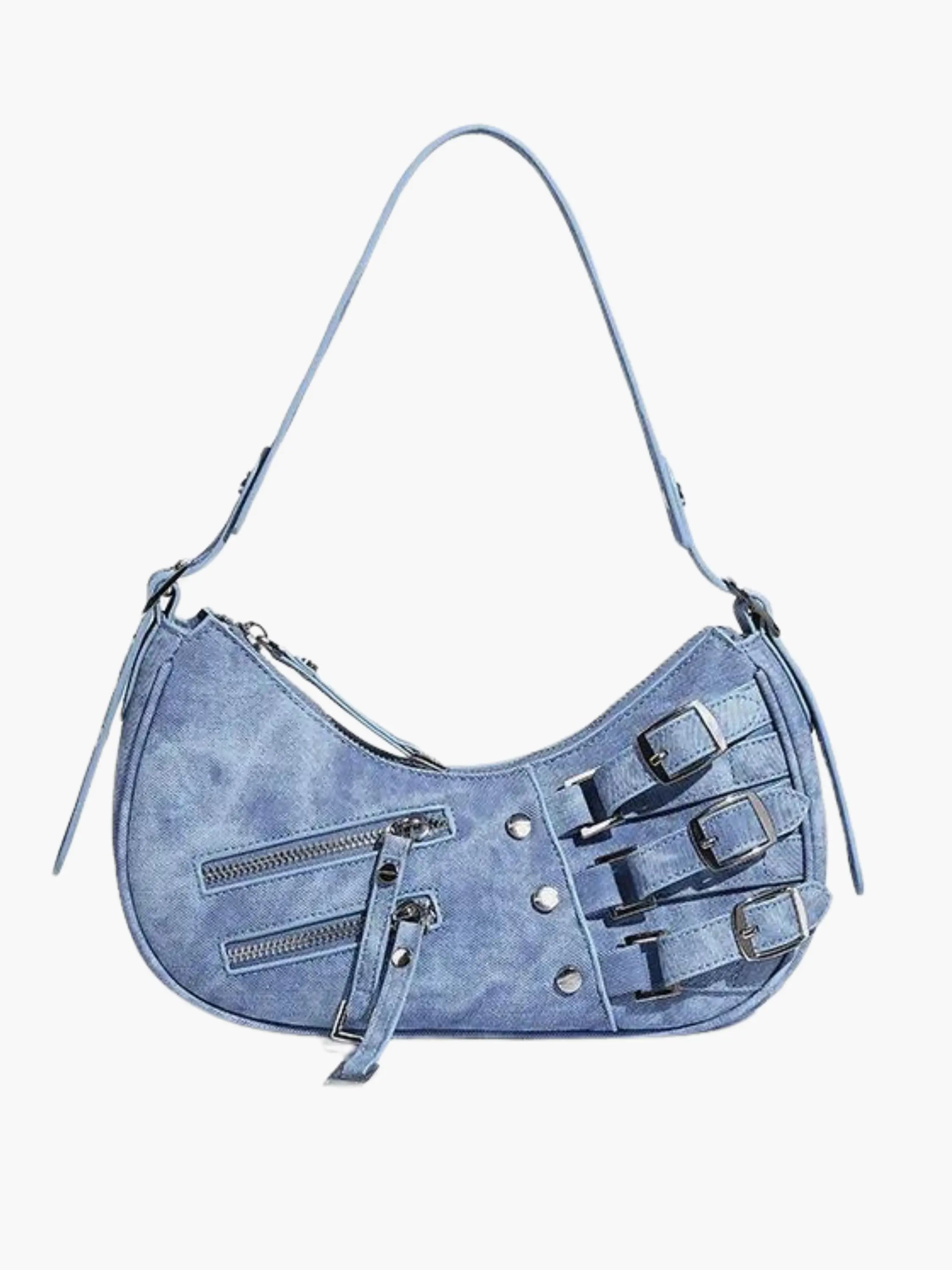 Trendy Shoulder Bag - with Buckle Straps