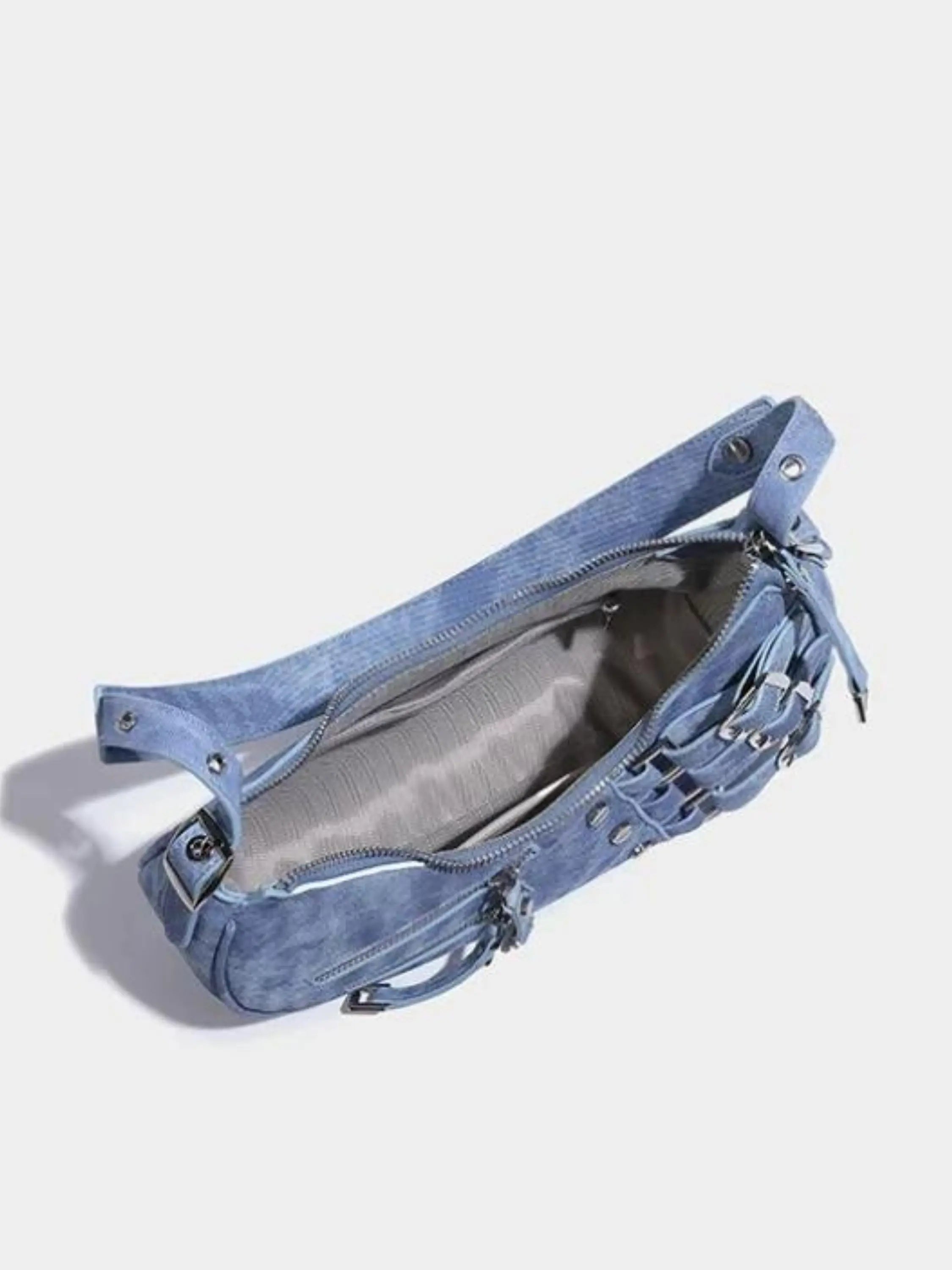 Trendy Shoulder Bag - with Buckle Straps