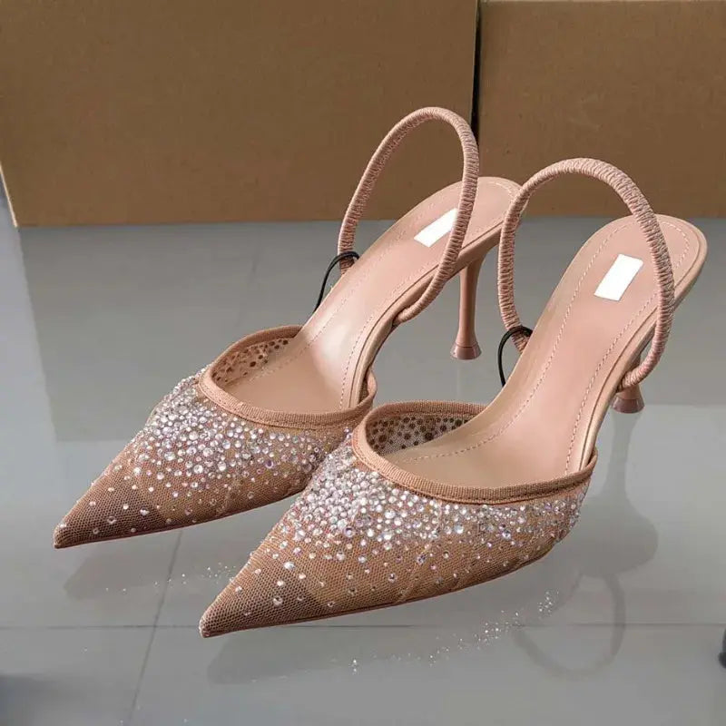 Leo | Heat-Resistant Water Diamond Wedge Heels