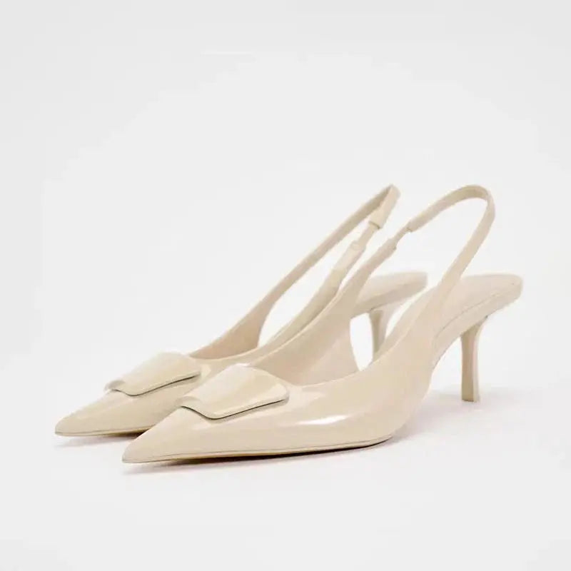 Luca | White Gala Pumps with Heel