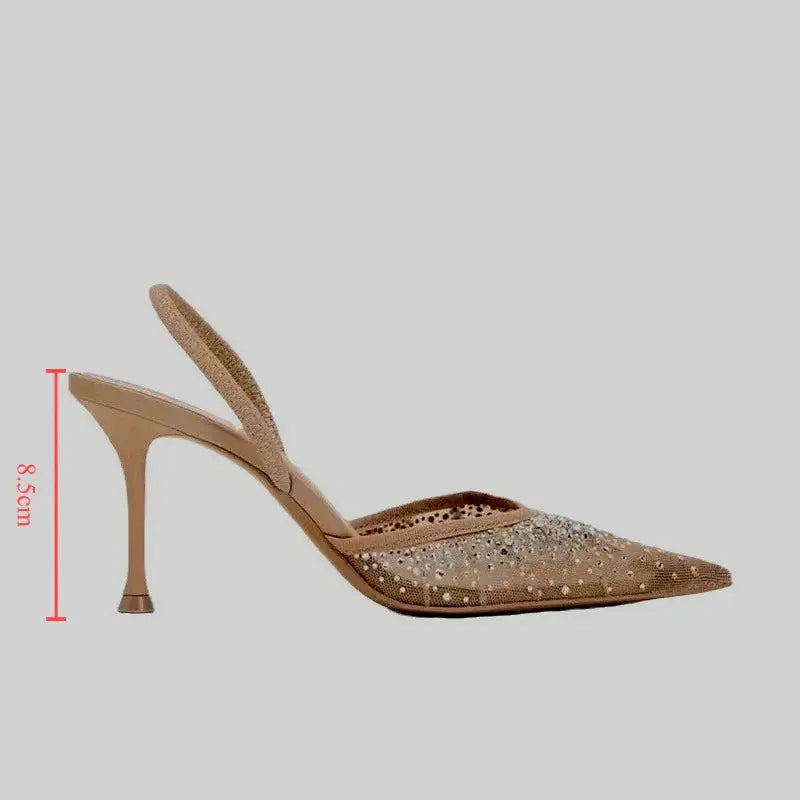 Leo | Heat-Resistant Water Diamond Wedge Heels