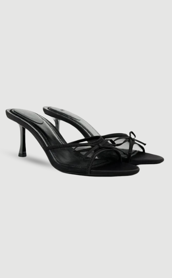 Sabine Mid Height Black Heels