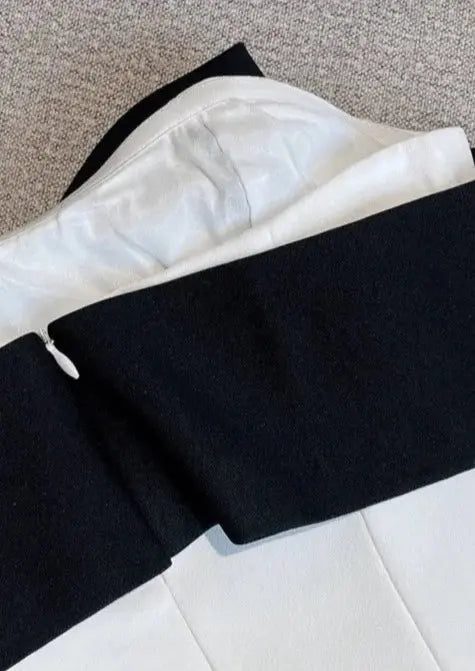 Off-Shoulder Mini Dress with Black Bow Accent