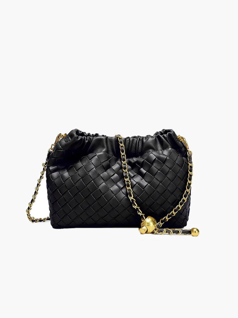 Chic Woven Faux Leather Shoulder Bag – Available in Multiple Colors