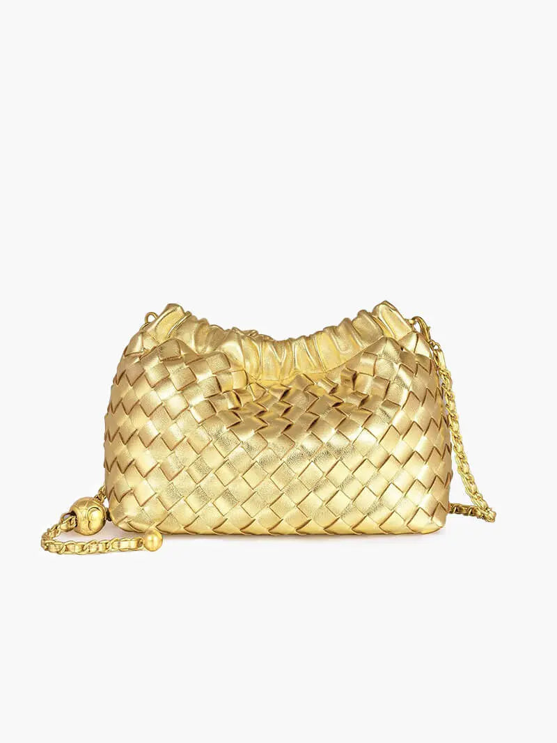 Chic Woven Faux Leather Shoulder Bag – Available in Multiple Colors