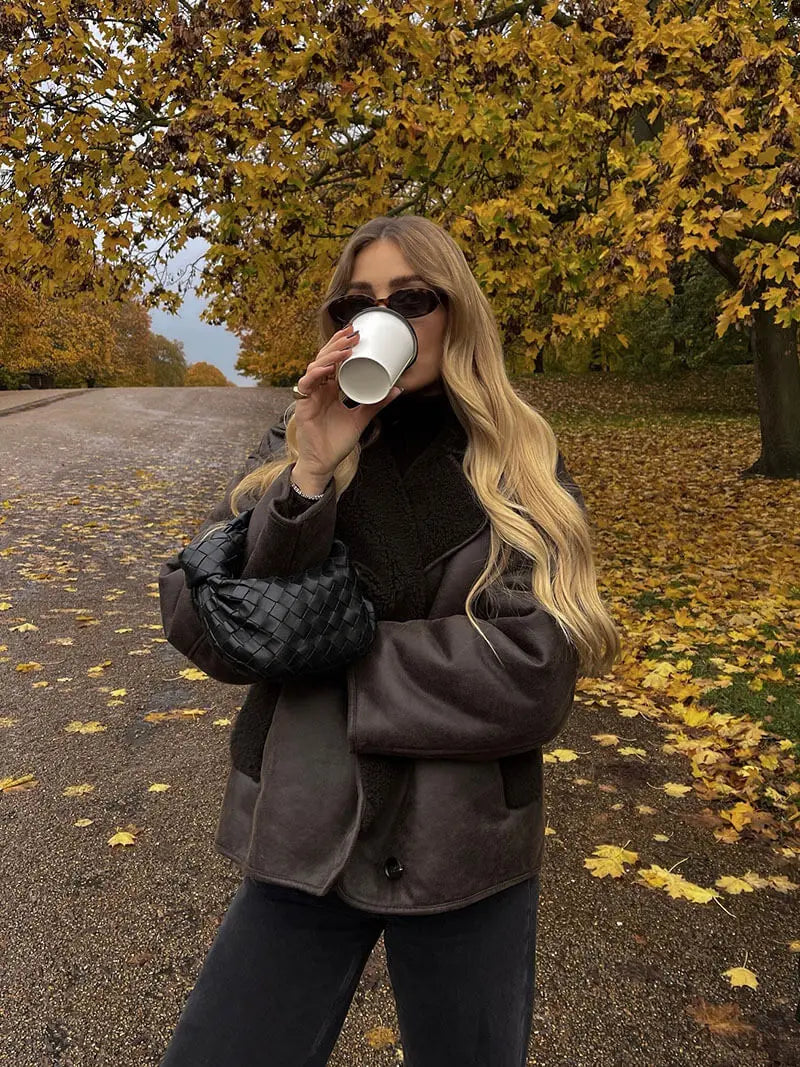 Shearling Lined Oversized Jacket