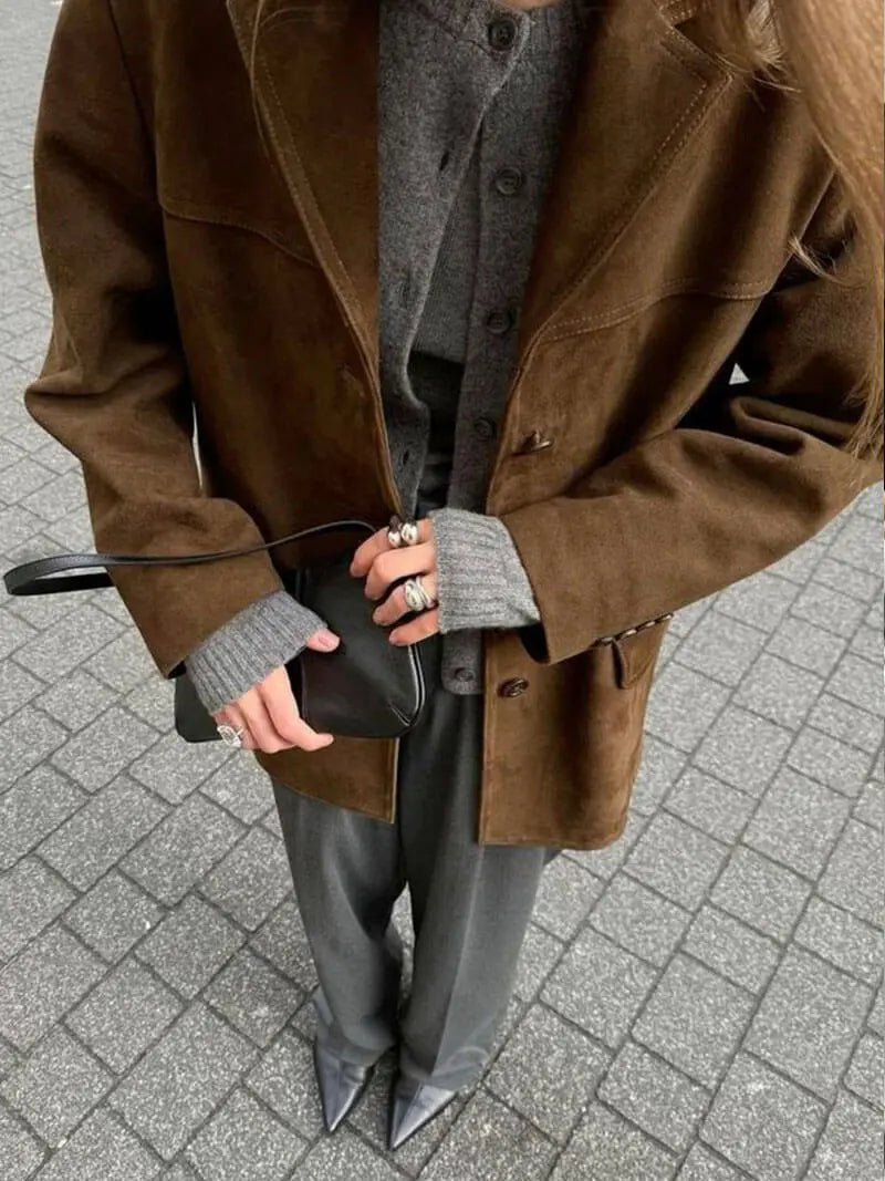 Timeless Faux Suede Camel Jacket