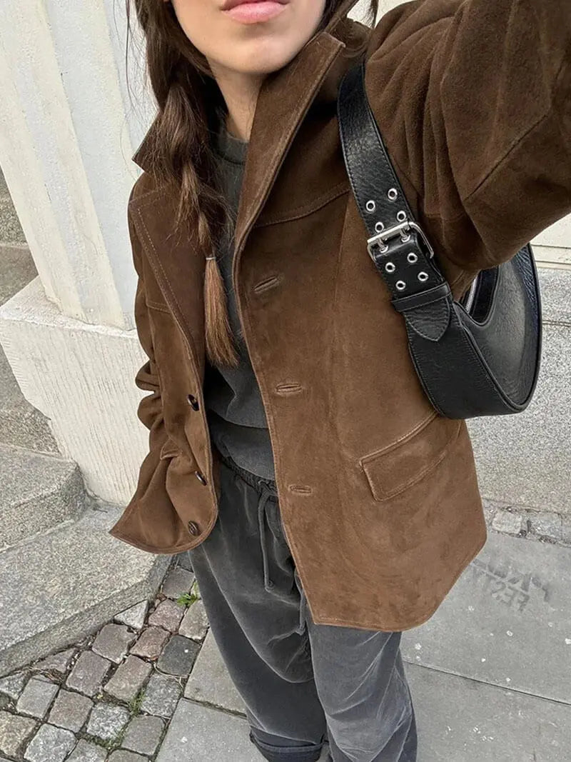 Timeless Faux Suede Camel Jacket