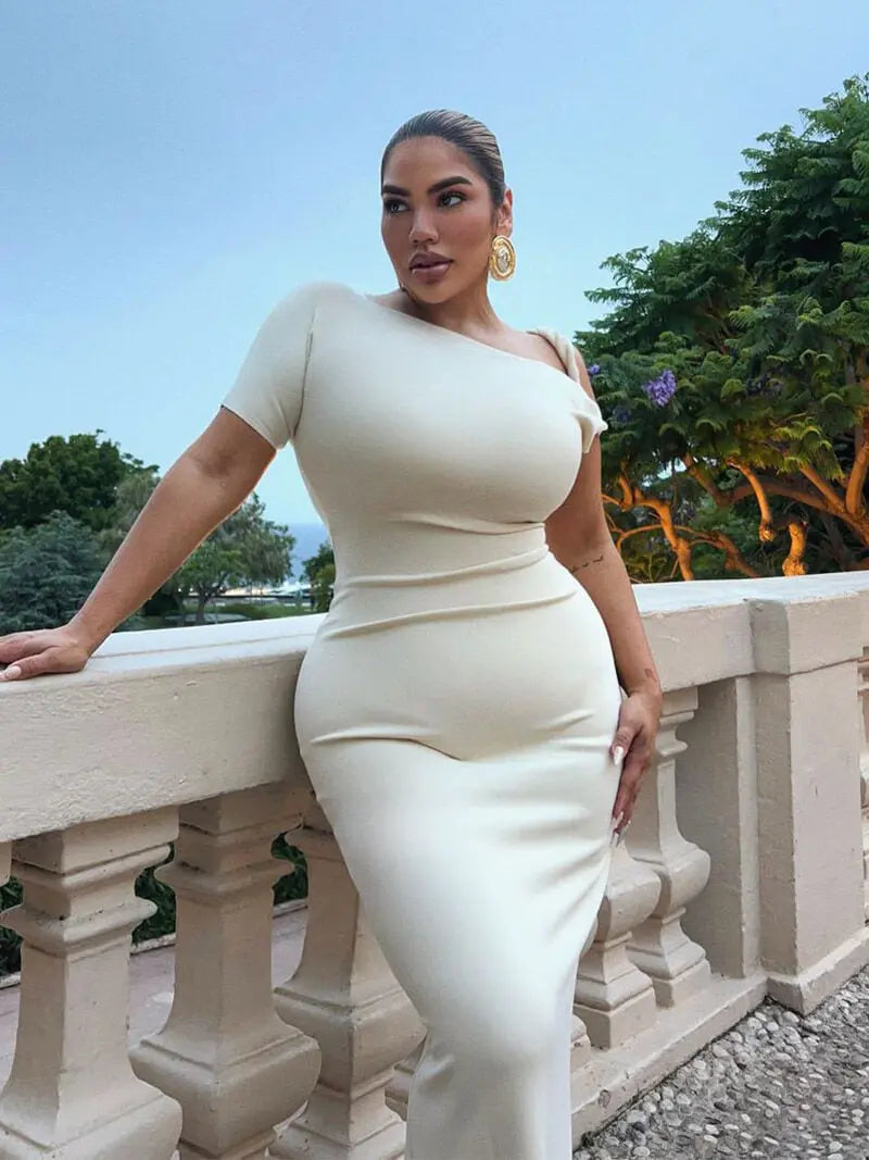 Asymmetrical One-Shoulder Maxi Dress