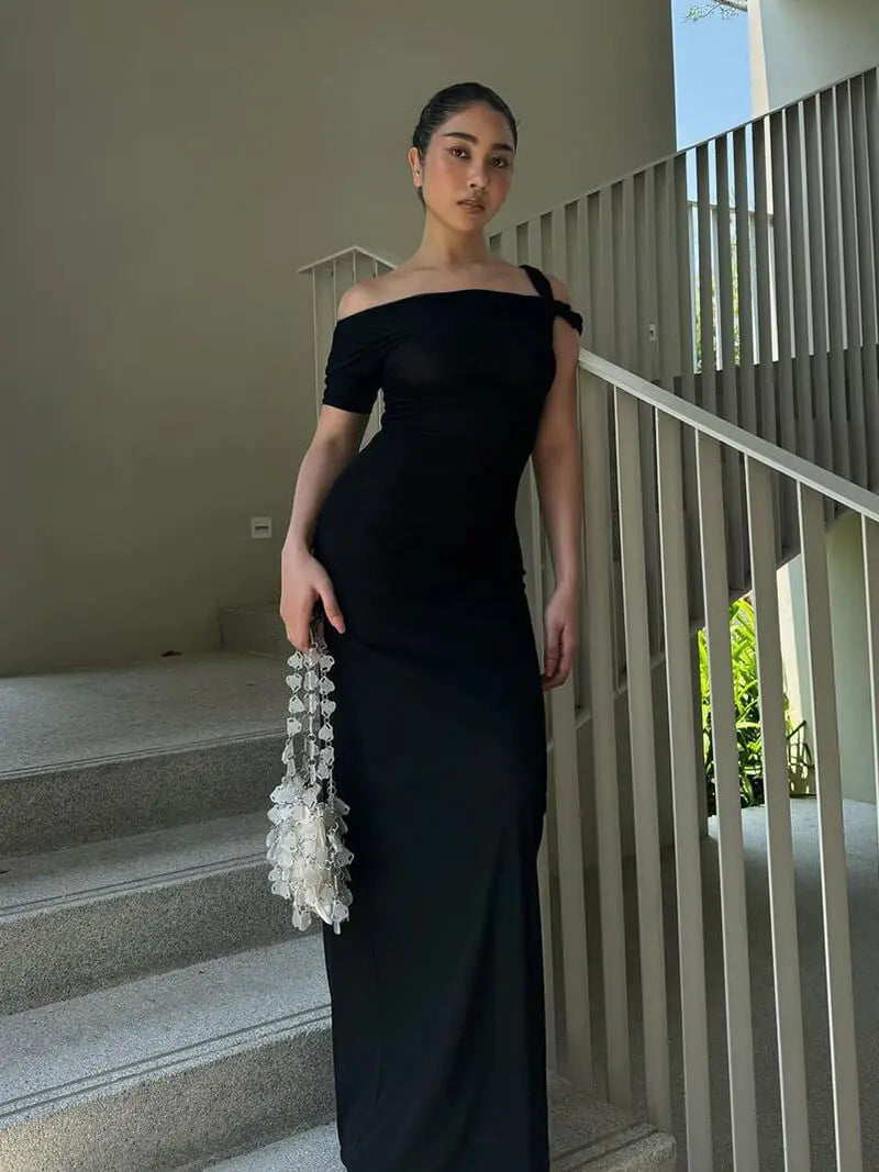 Asymmetrical One-Shoulder Maxi Dress
