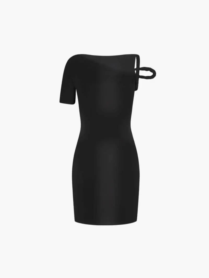 Asymmetrical One-Shoulder Mini Dress