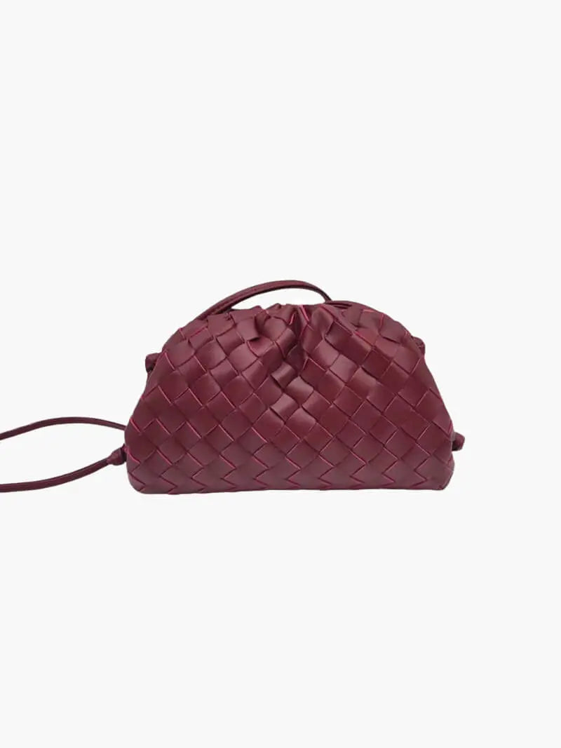Woven Faux Leather Drawstring Pouch – Stylish and Compact
