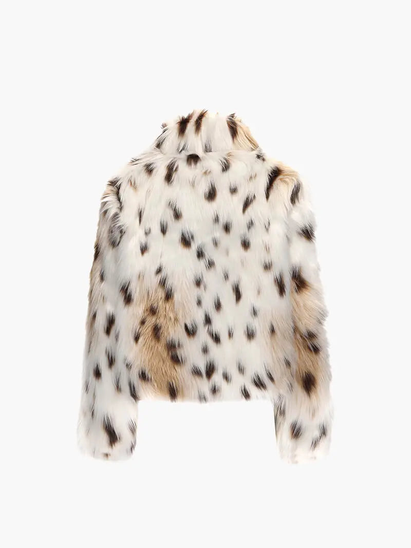 Leopard Print Faux Fur Jacket