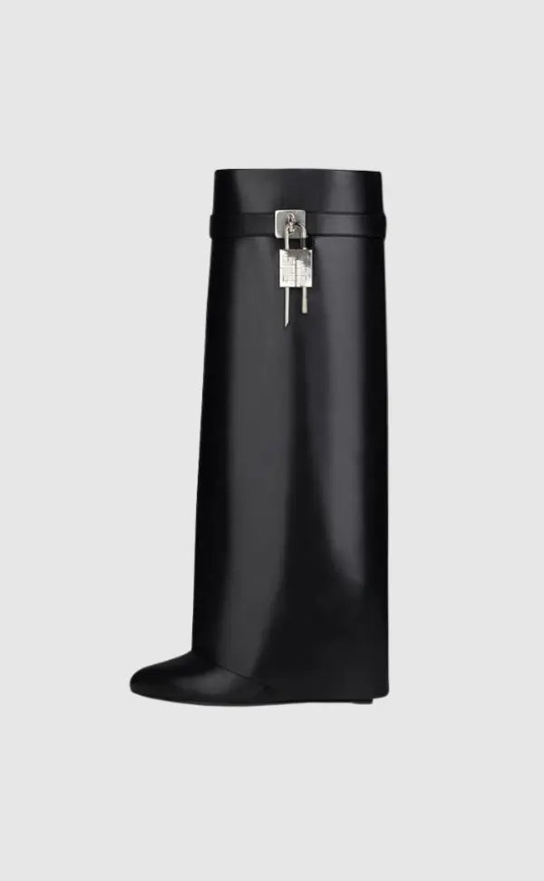 Trendy Rain Boots with Lock Detail - Bold and Fashionable