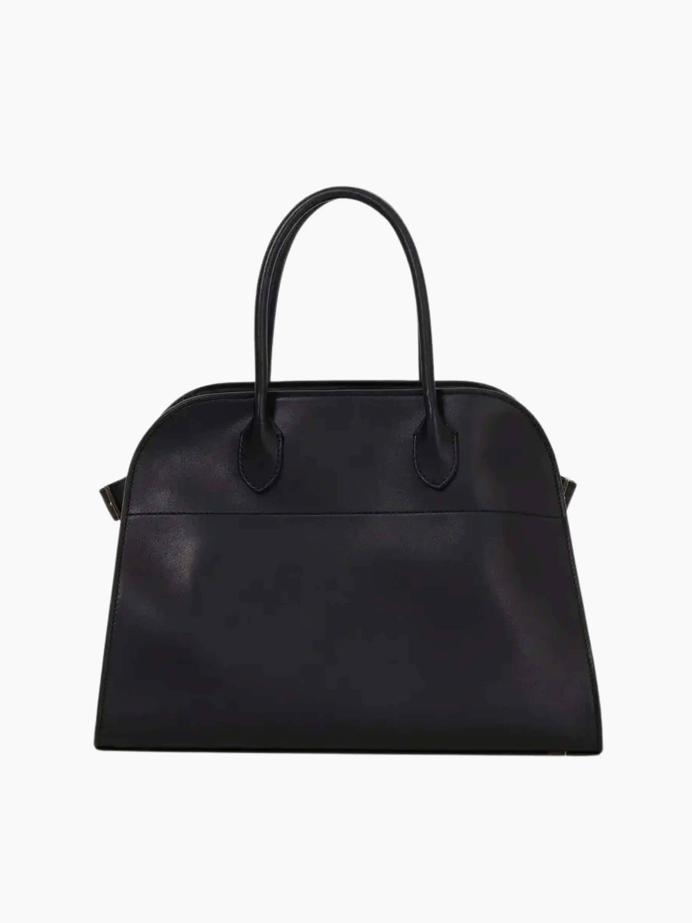 Black Handbag Structured Faux Leather