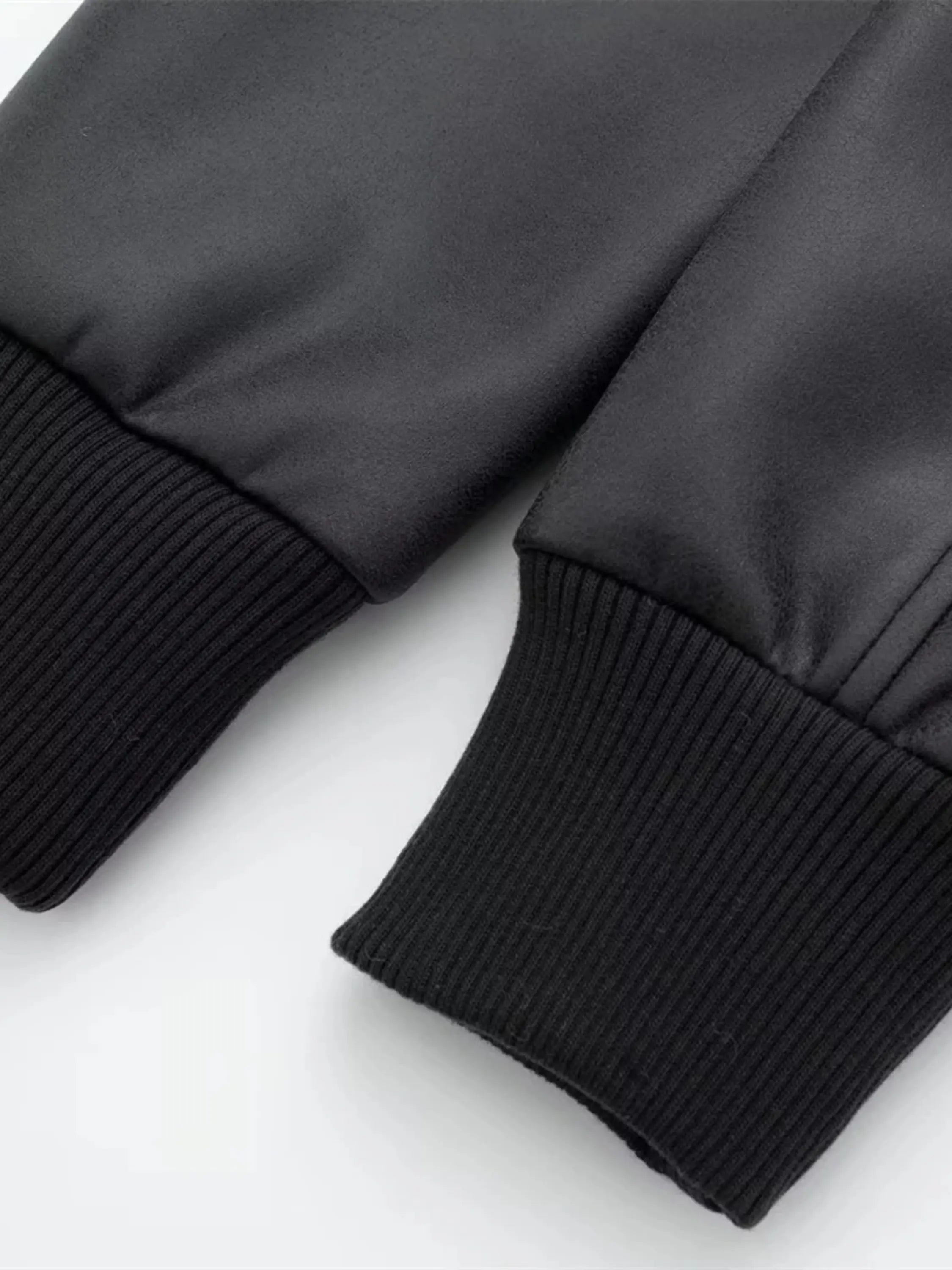 Cropped Faux Leather Jacket with Utility Pockets