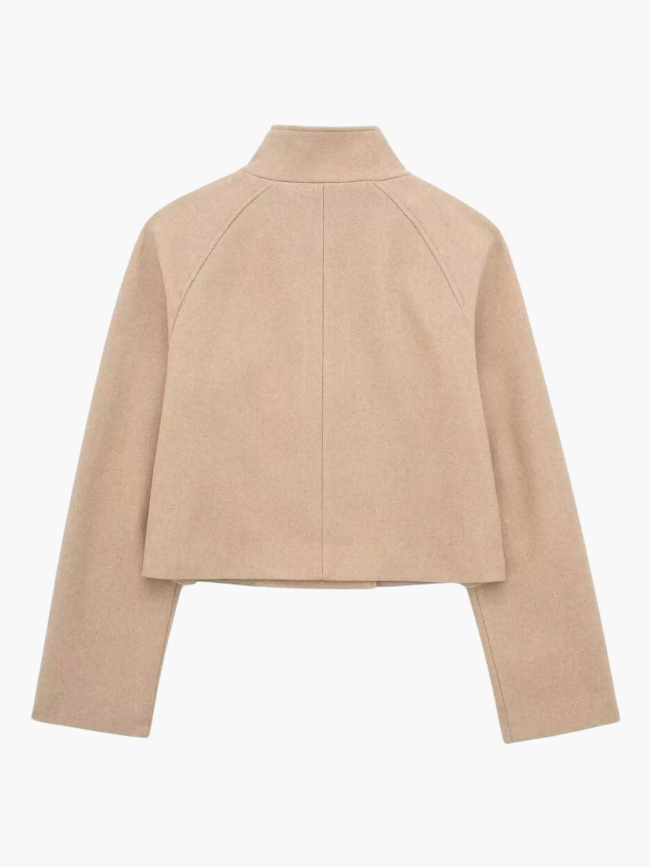 Cropped Double-Breasted Wool Jacket
