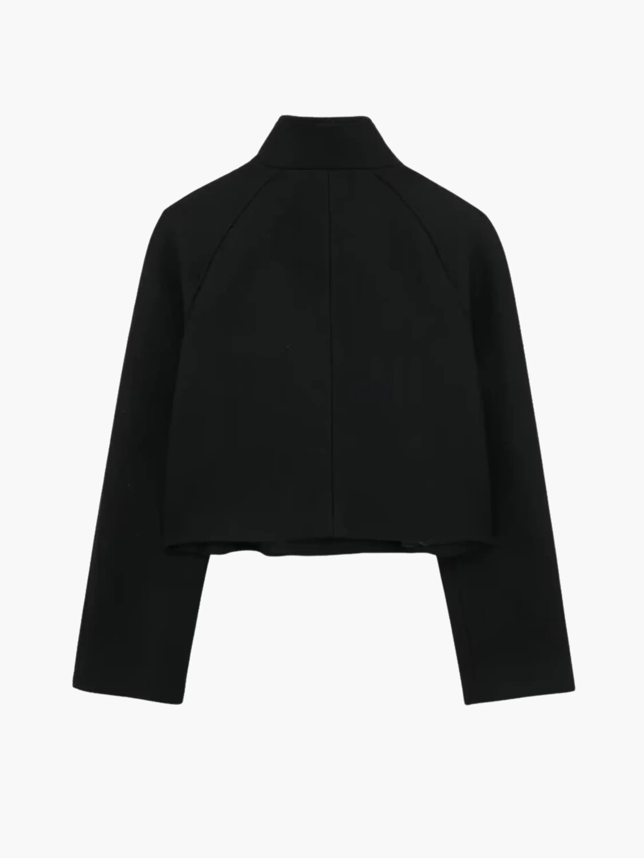 Cropped Double-Breasted Wool Jacket