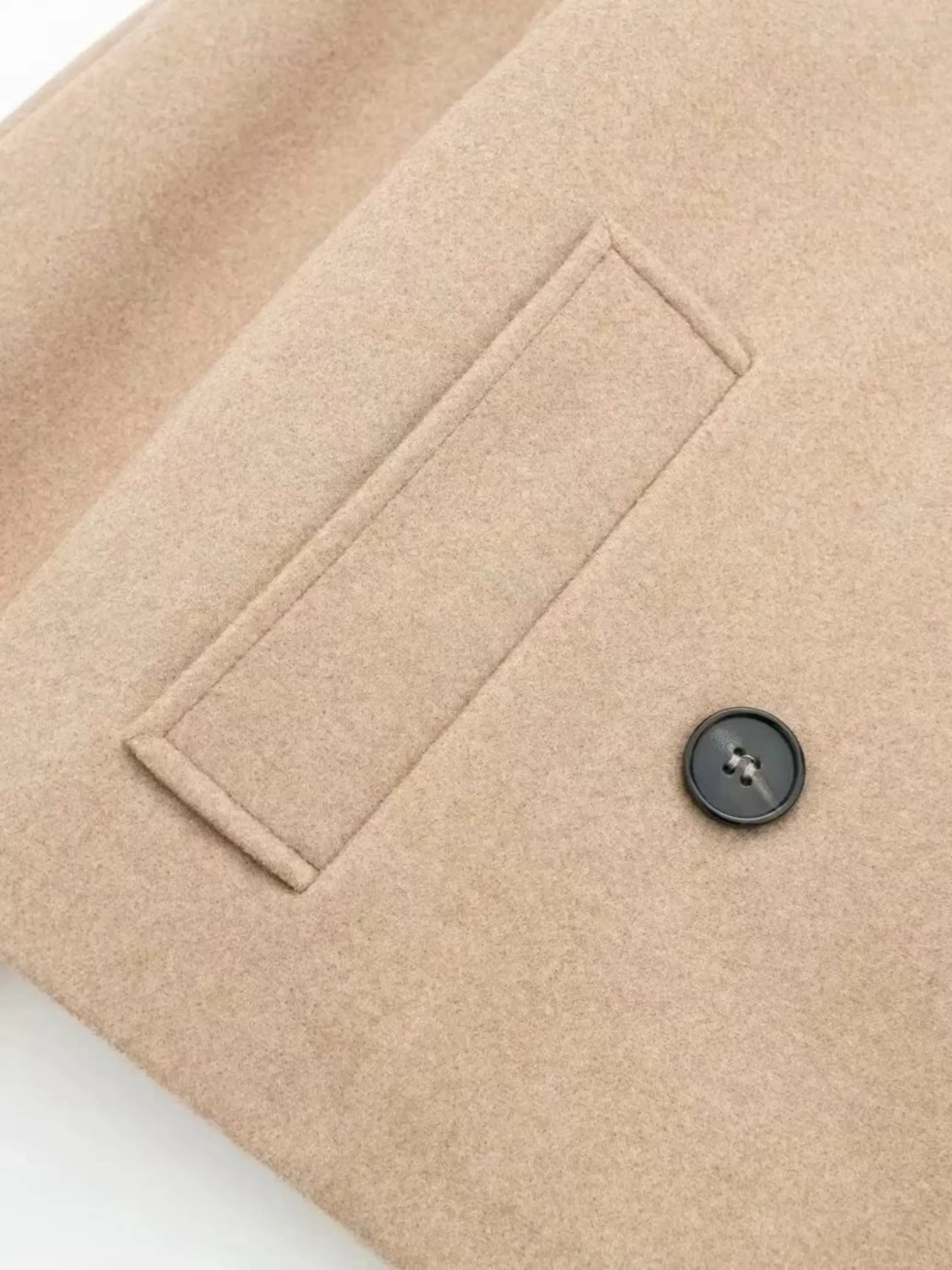 Cropped Double-Breasted Wool Jacket