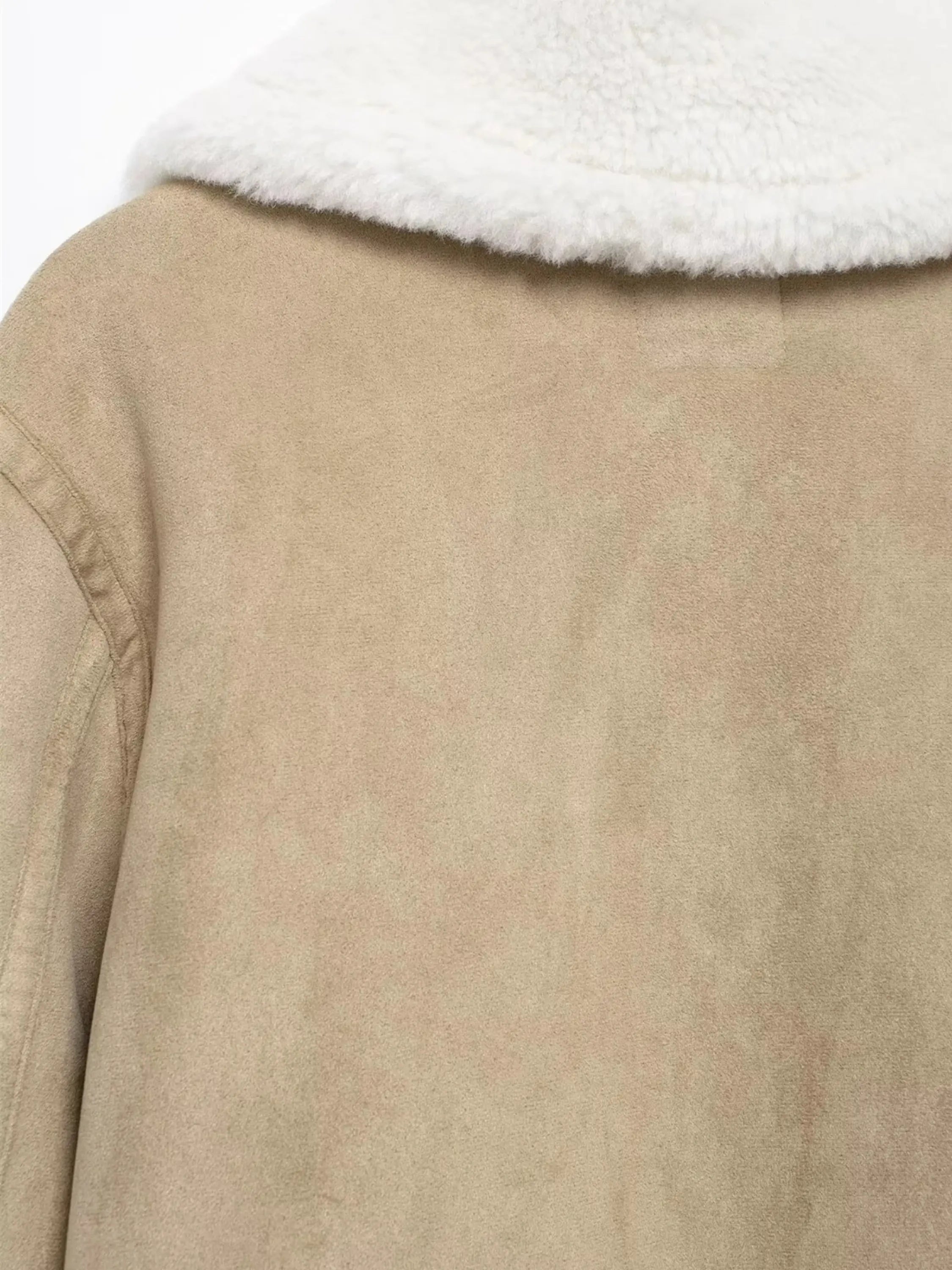 Shearling Collar Suede Jacket
