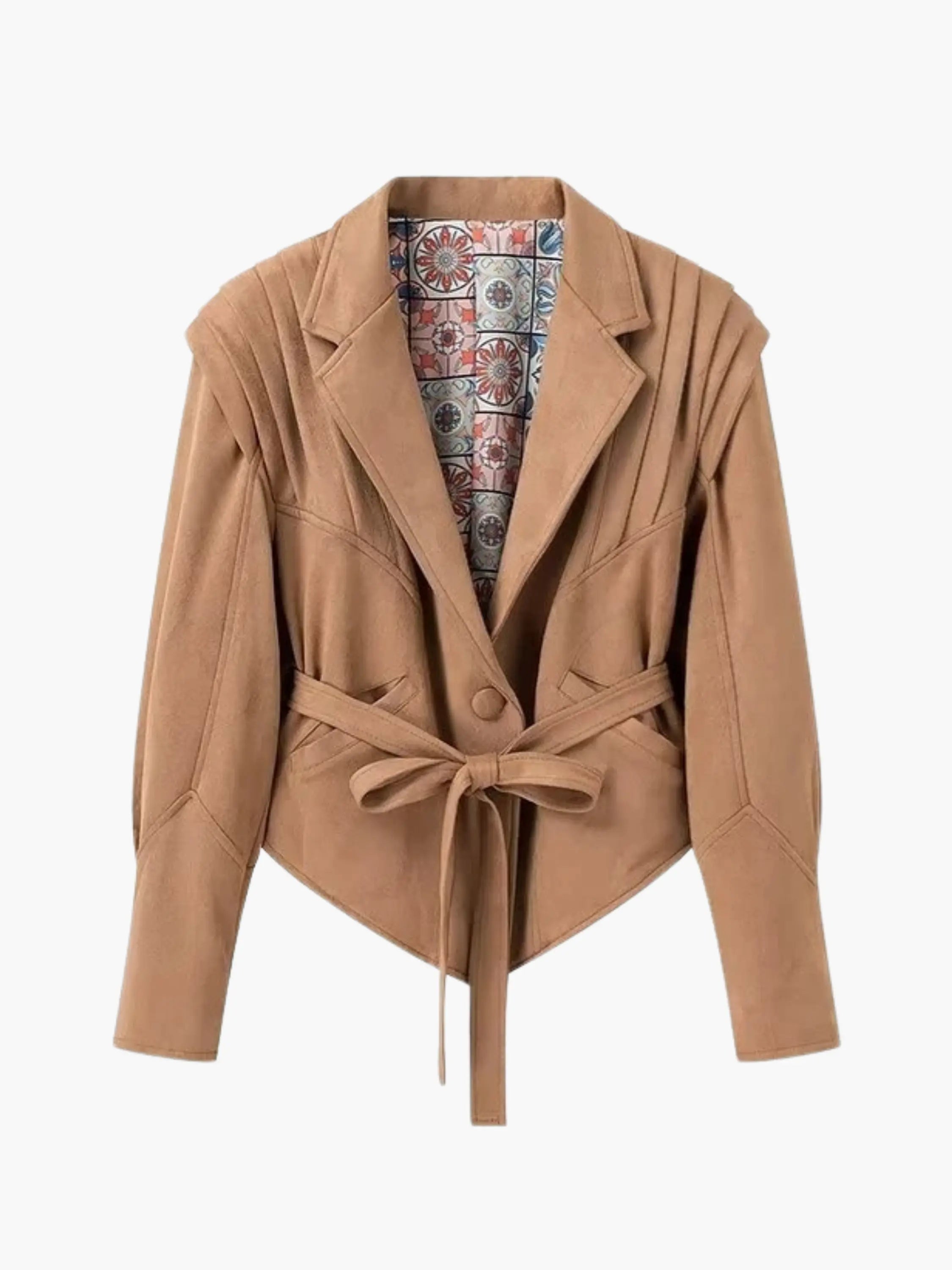 Statement Belted Suede Jacket