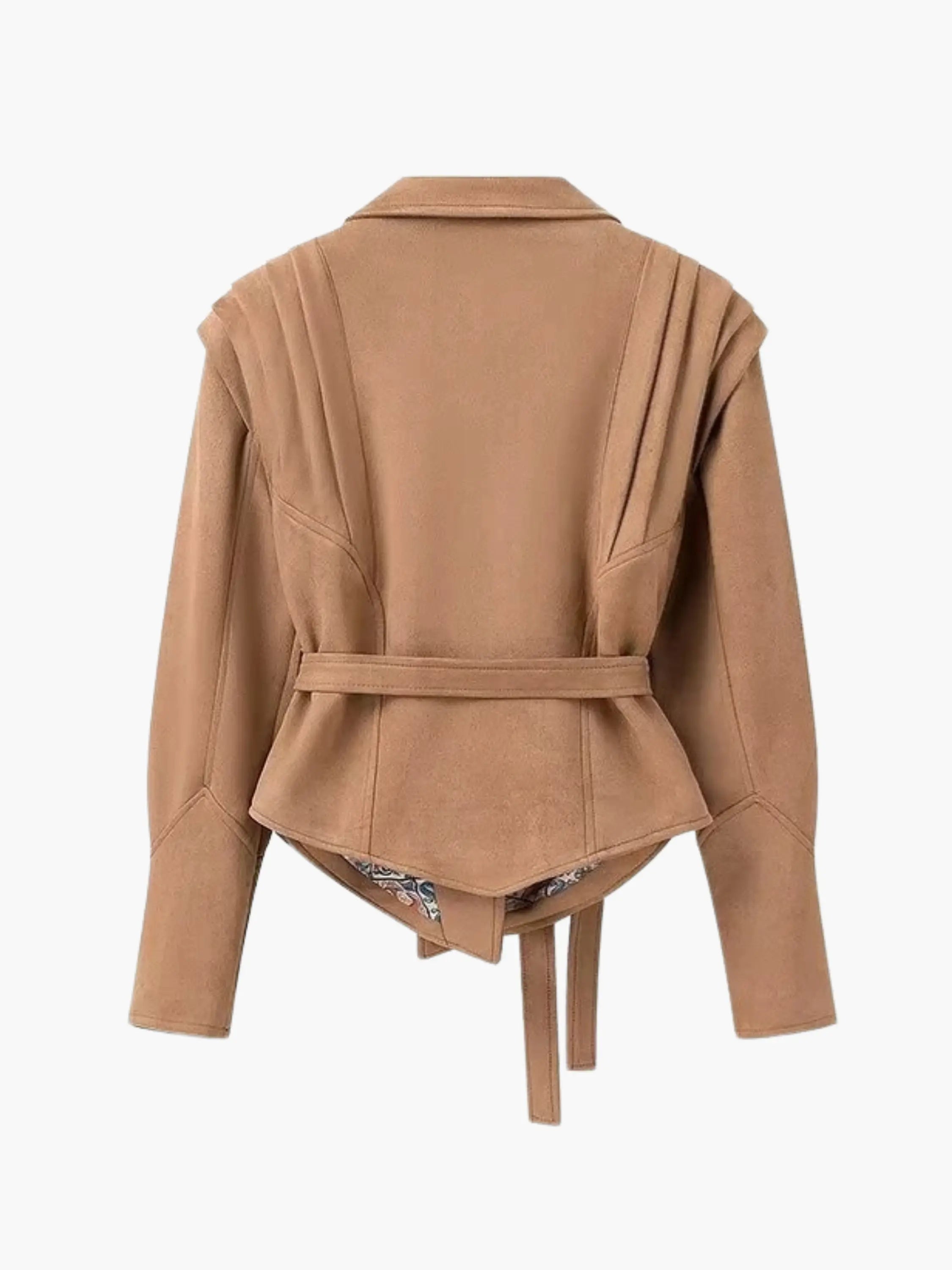 Statement Belted Suede Jacket