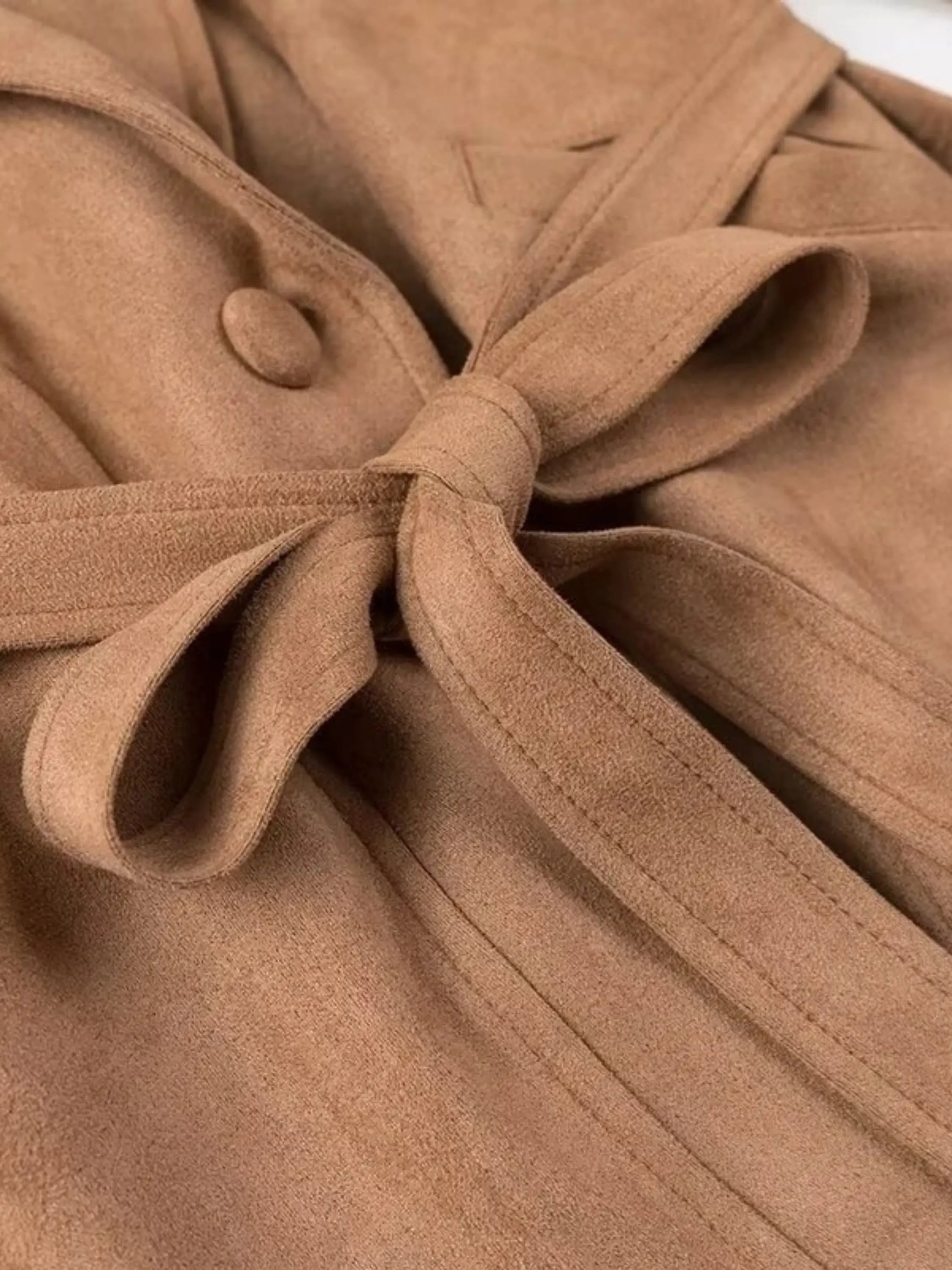 Statement Belted Suede Jacket