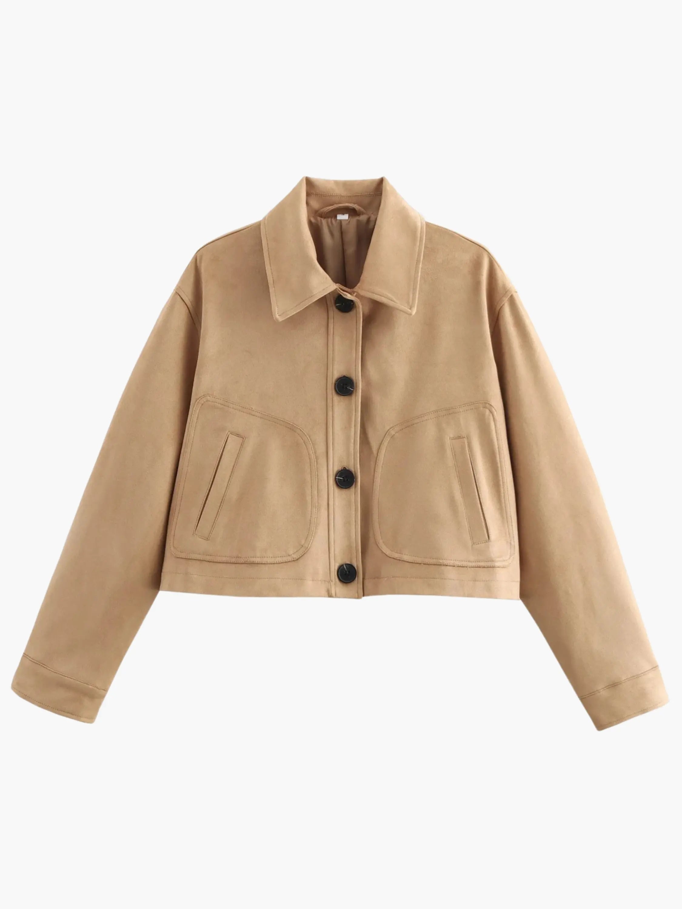 Minimalist Cropped Button-Up Jacket