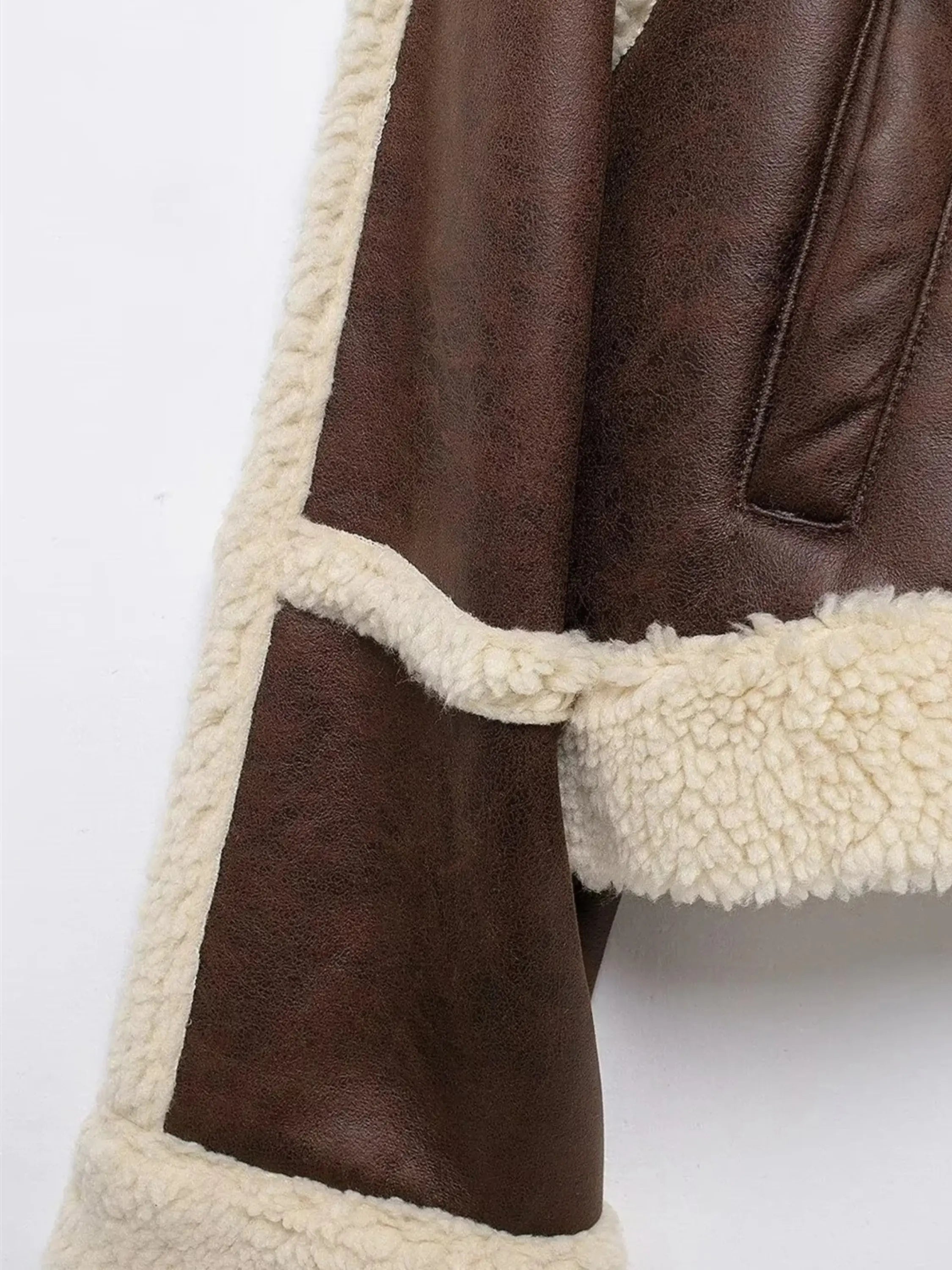 Stylish Faux Shearling Jacket - for Women