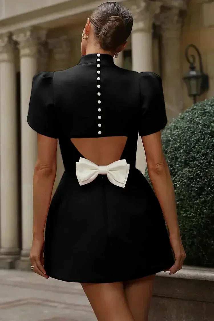 Elegant Puff-Sleeve Mini Dress