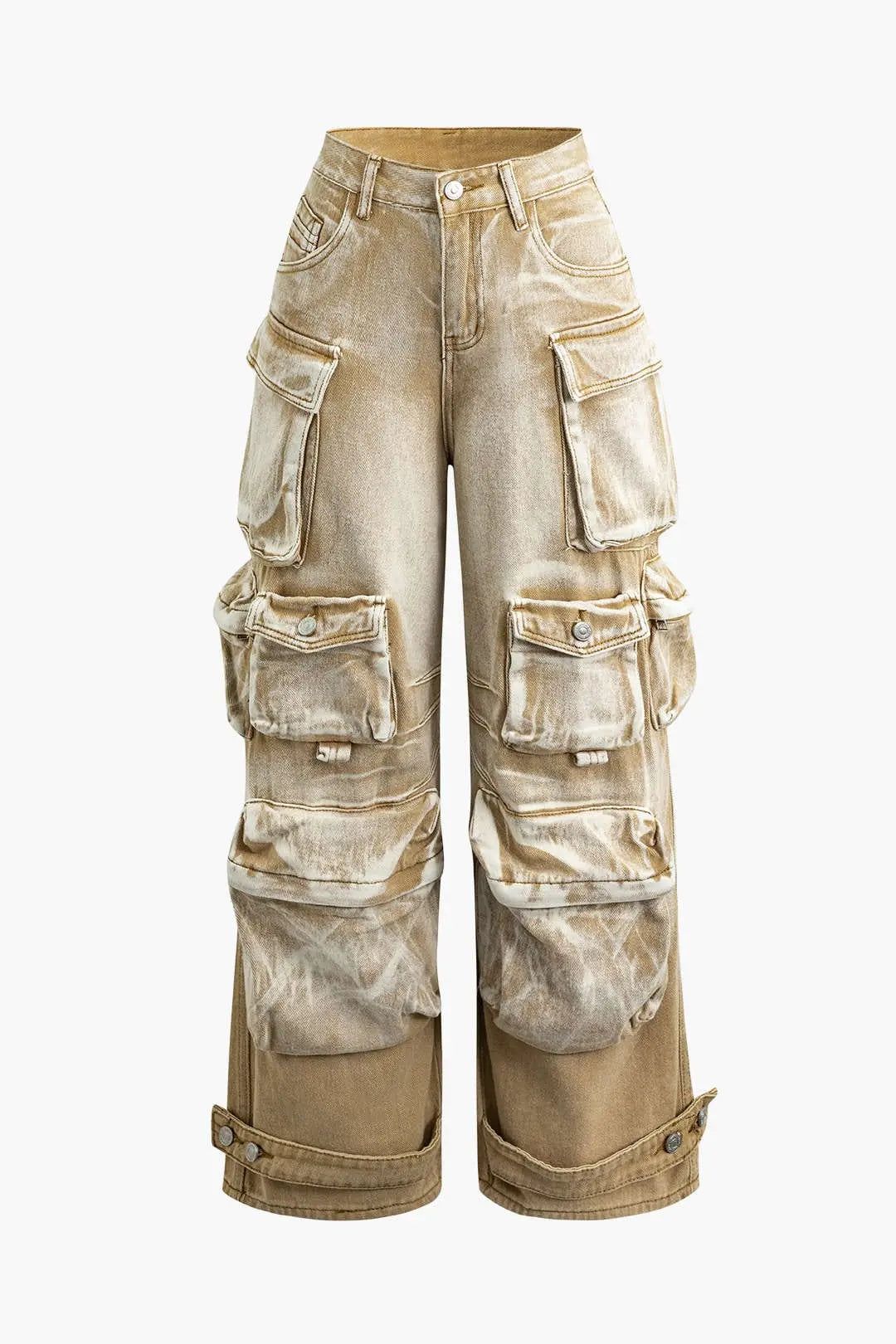Oversized Cargo Jeans with Multi-Pocket Design