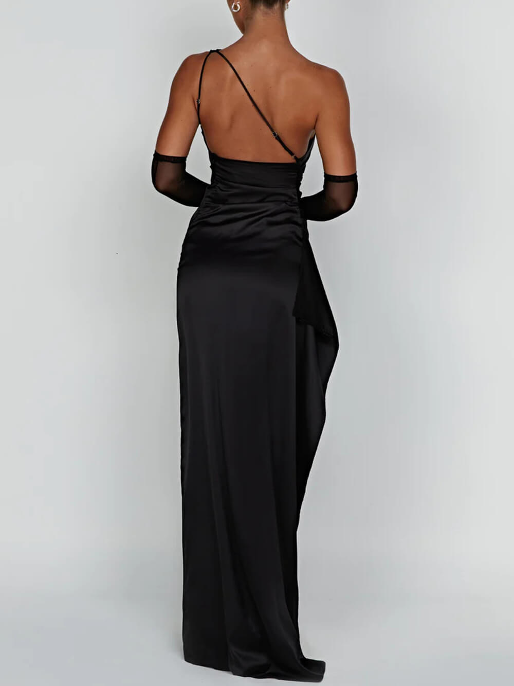 Sienna One-Shoulder Satin Maxi Dress