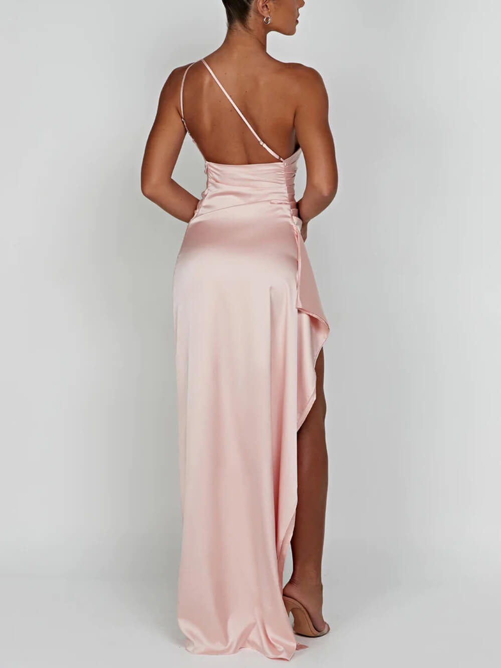 Sienna One-Shoulder Satin Maxi Dress