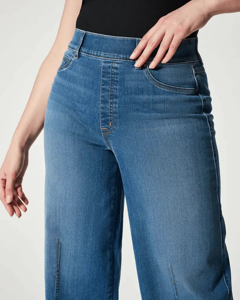 Elegant High-Waist Wide-Leg Denim Jeans