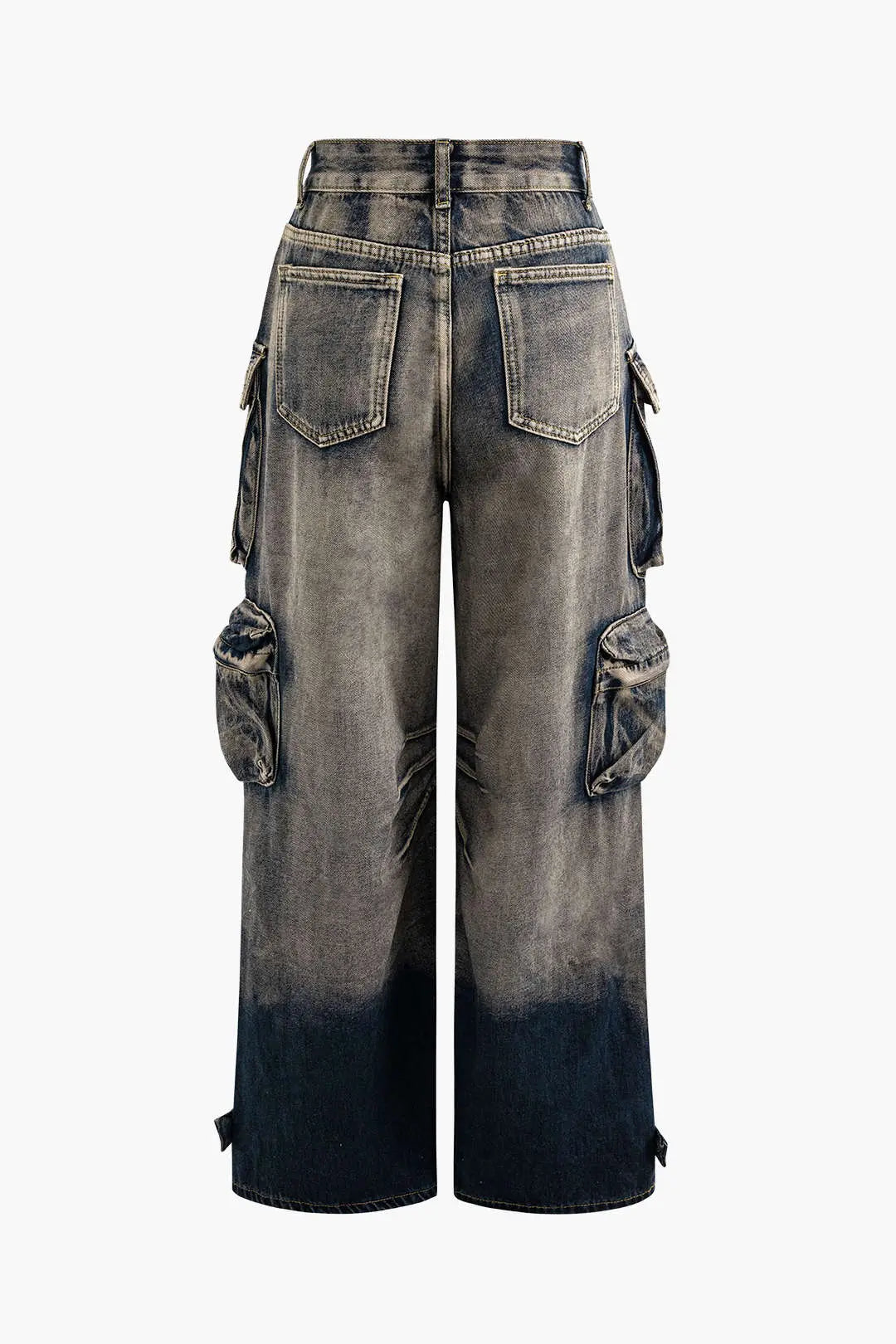 Oversized Cargo Jeans with Multi-Pocket Design