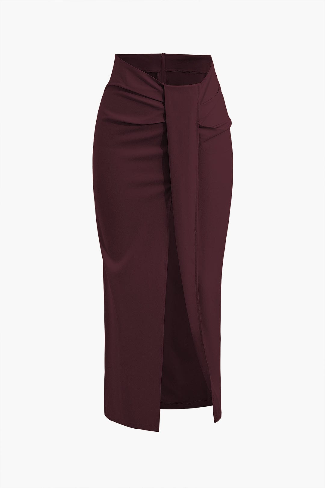 Fridoline | Elegant Midi Skirt with Wrap Design, Draping and High Slit