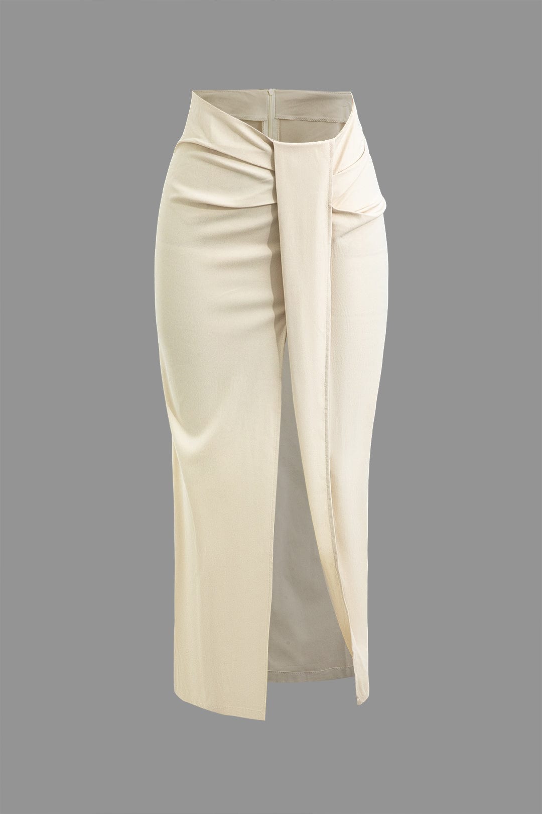 Fridoline | Elegant Midi Skirt with Wrap Design, Draping and High Slit