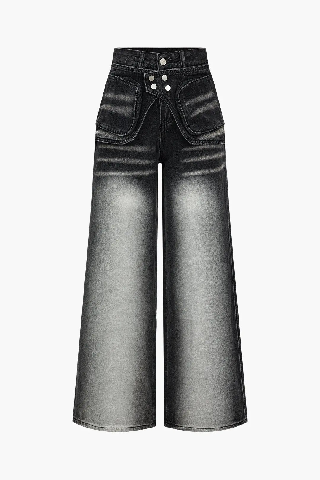 High Waisted Wide Leg - Vintage Black Jeans