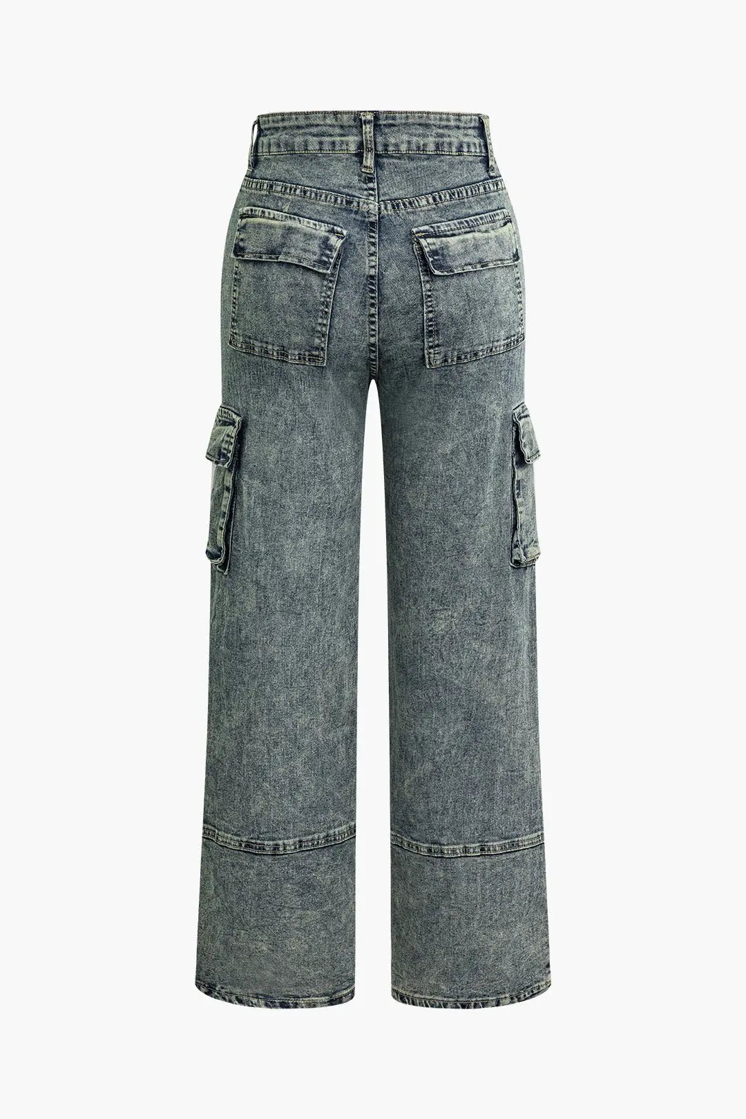 Vintage Wide Leg Cargo Jeans- Perfect Blend of Style & Comfort